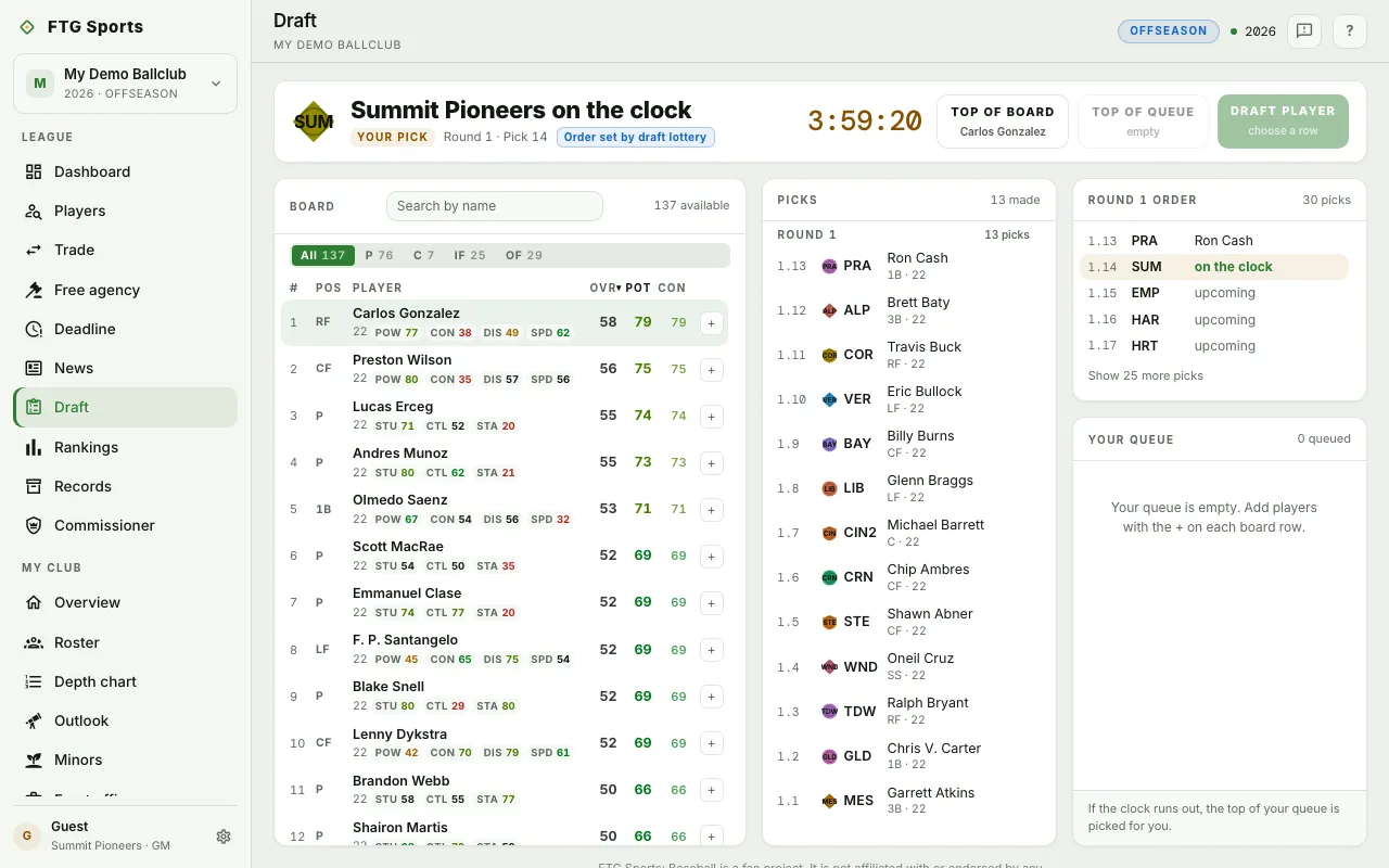 Draft screen