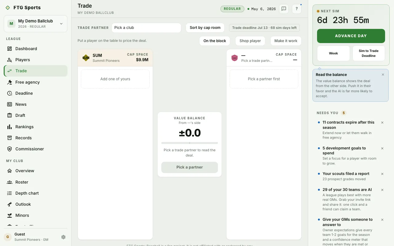 Trade screen
