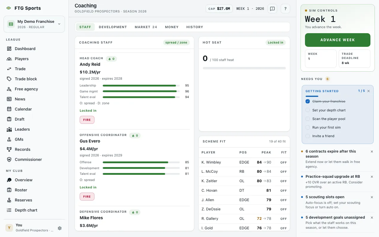 Coaching screen