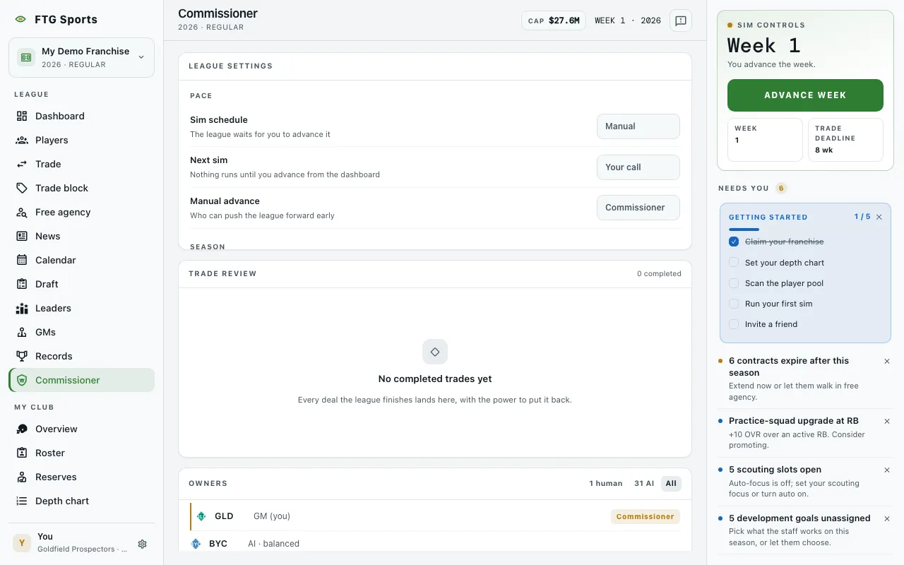 Commissioner screen
