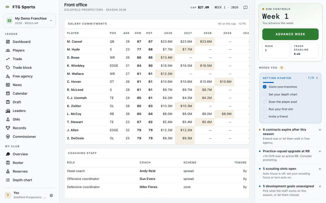 Front office screen