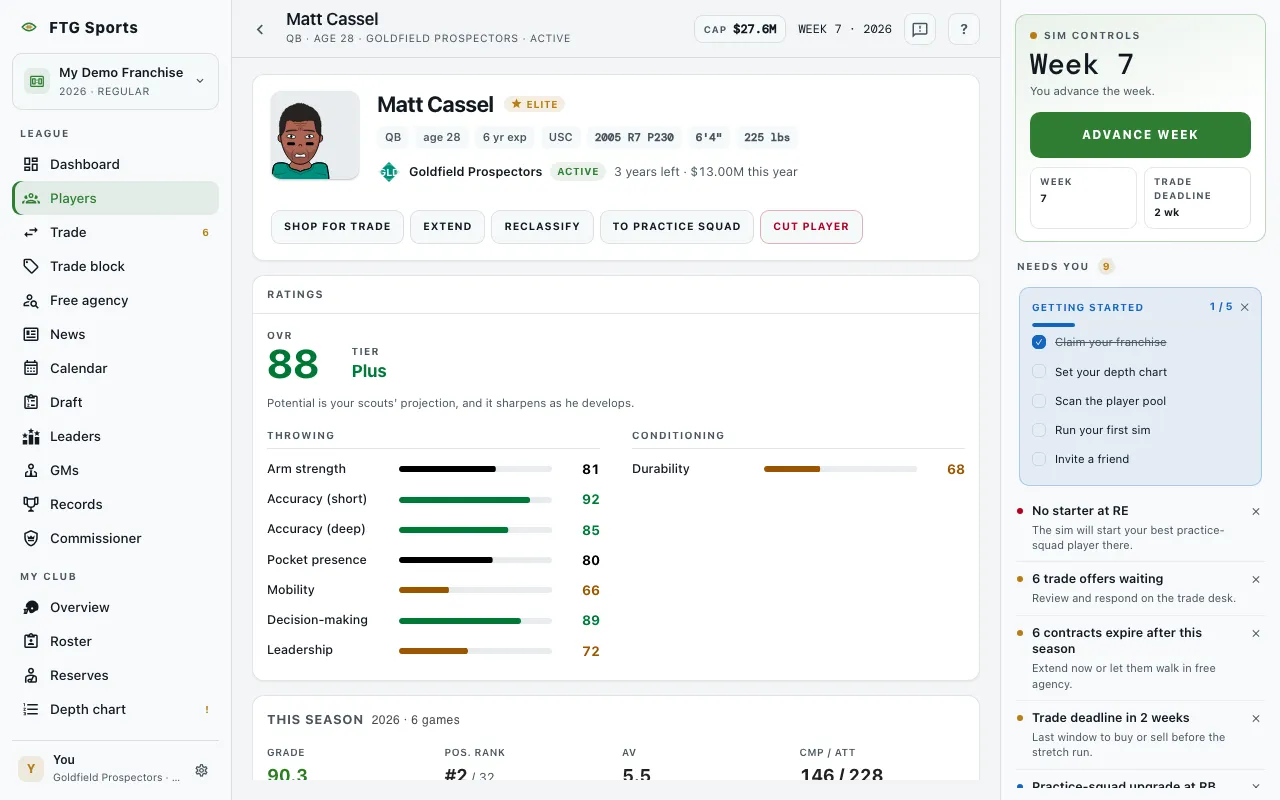 Player screen