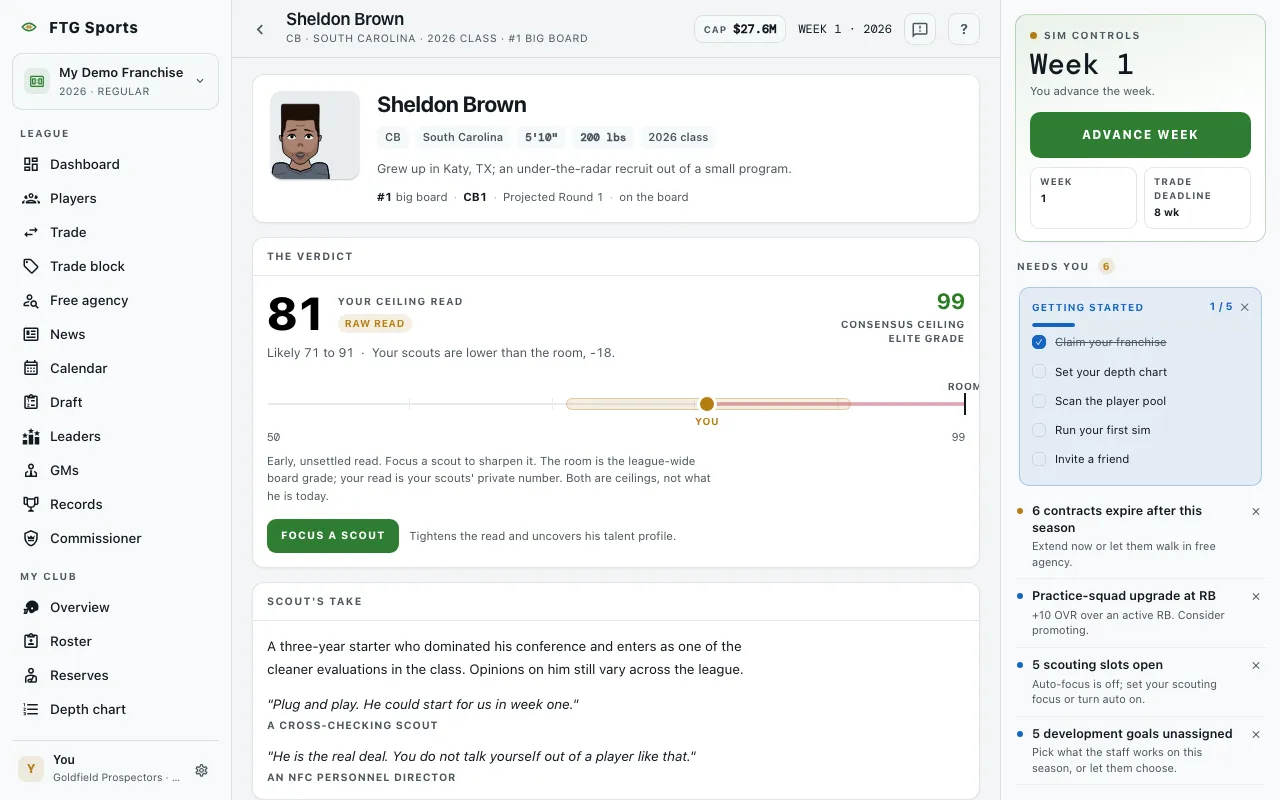 Prospect screen