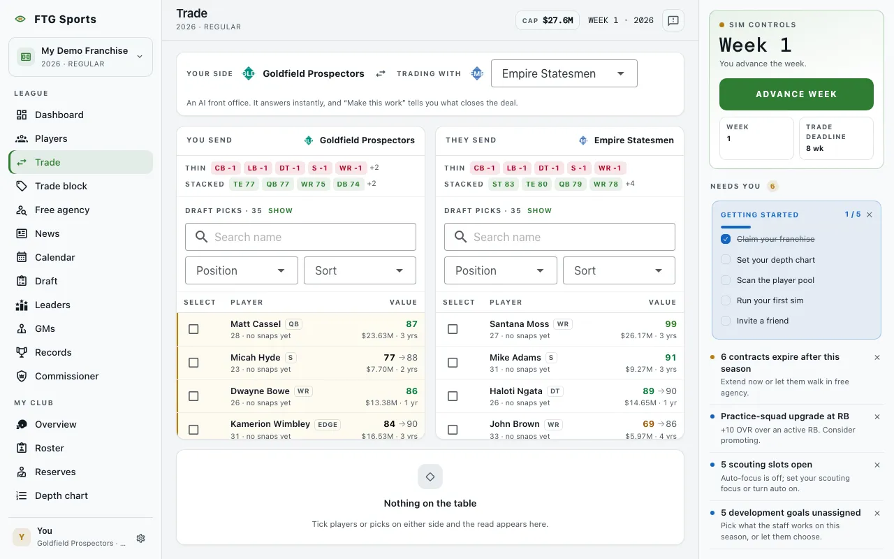 Trade screen